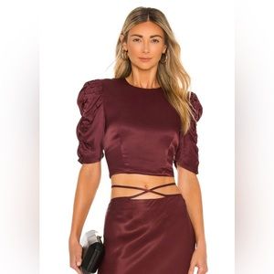 NWT Bardot x Revolve Amelie Backless Top - Burgundy